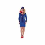 Blauw stewardessen kostuum voor dames