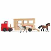 Houten paarden trailer set
