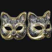 Katten masker goud zwart handgemaakt