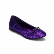 Balerina schoenen kleur paars met glitters