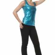 Glamour stretch top voor dames turquoise