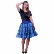 Carnavals petticoat blauw 5 laags