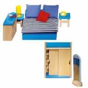 Houten moderne slaapkamer meubeltjes voor poppenhuis