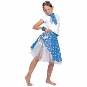 Blauwe rok met witte stippen voor meiden