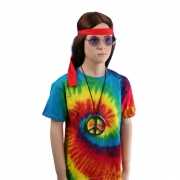 Hippie verkleedkleding shirt rainbow