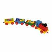 Speelgoed trein van hout met 3 wagons