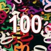 100 Jaar gekleurde confetti