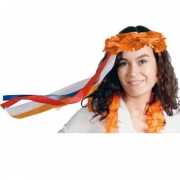 Oranje haarband bloemenkrans