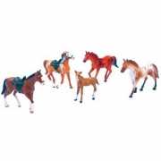 Set van vijf plastic paarden