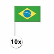 Zwaaivlaggetjes Brazilie 10 stuks