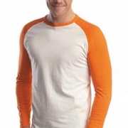 Oranje baseball t shirts heren