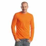 Fel oranje t shirt met lange mouwen