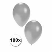 Zilveren feest ballonnen 100 stuks