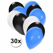 Ballonnen wit blauw zwart 30x