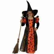 Heksen kinder kostuums oranje/zwart