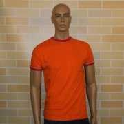 Oranje t shirt met boord Nederland