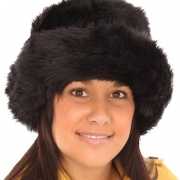 Zwarte Russische bont hoed dames