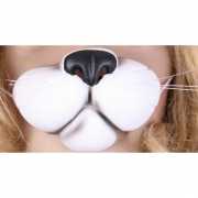 Witte kattenneus masker