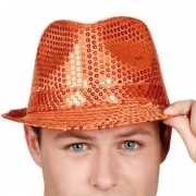 Oranje hoedje met pailletten