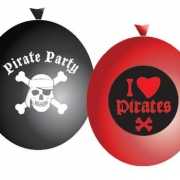 Pirate party ballonnen rood/wit