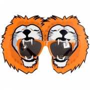 Oranje feestbril met leeuwen