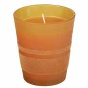 Oranje kaarsen in glas 8,5 cm