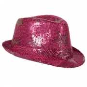 Roze hoed met sterren en pailletten
