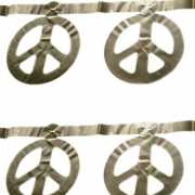 Zilveren peace teken slinger 5 m