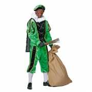 Zwart met groen Zwarte Piet kostuum