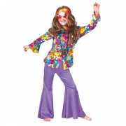 Paarse hippie broek voor kids