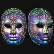 Luxueus regenboog masker met strass