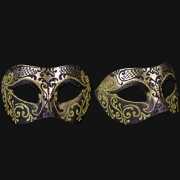 Luxueus italiaans oogmasker zwart goud