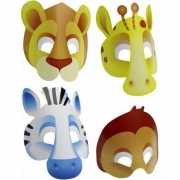 Safari dieren maskers van karton