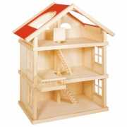 Luxe houten poppenhuis met 3 etages