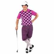 Golfers kostuum paars voor heren