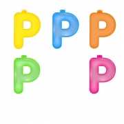 Opblaasbare gekleurde letter P