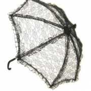 Zwarte paraplu van kant 70 cm