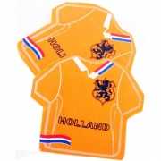 Oranje servetten in voetbal shirt vorm