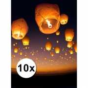 10 stuks witte wensballonnen XL 50 x 100 cm