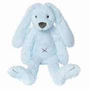 Blauw knuffel konijn 28 cm