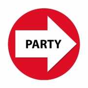 Bewegwijzering stickers rood Party 4 st