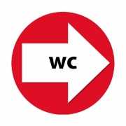 Bewegwijzering stickers WC 4 st rood