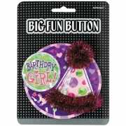 Mega button Birthday girl