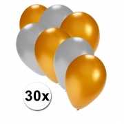 30 stuks ballonnen in goud en zilver