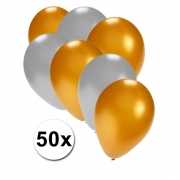 50 stuks ballonnen in goud en zilver
