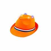 Trilby hoed oranje met verlichting