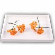 Oranje roosjes van satijn 12 cm