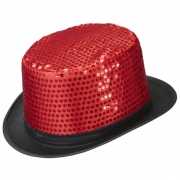 Rode hoge hoeden met pailletten