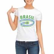 Brazilie t shirt voor dames met vlaggen print