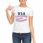 Amerika t shirt voor dames met vlaggen print